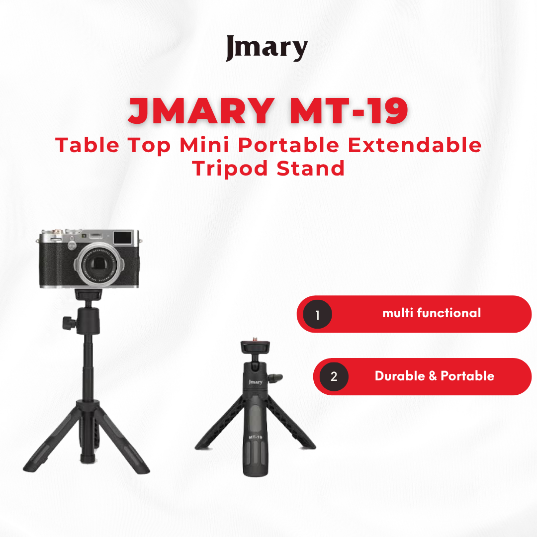 Jmary MT-19 Table Top Mini Portable Extendable Tripod Stand