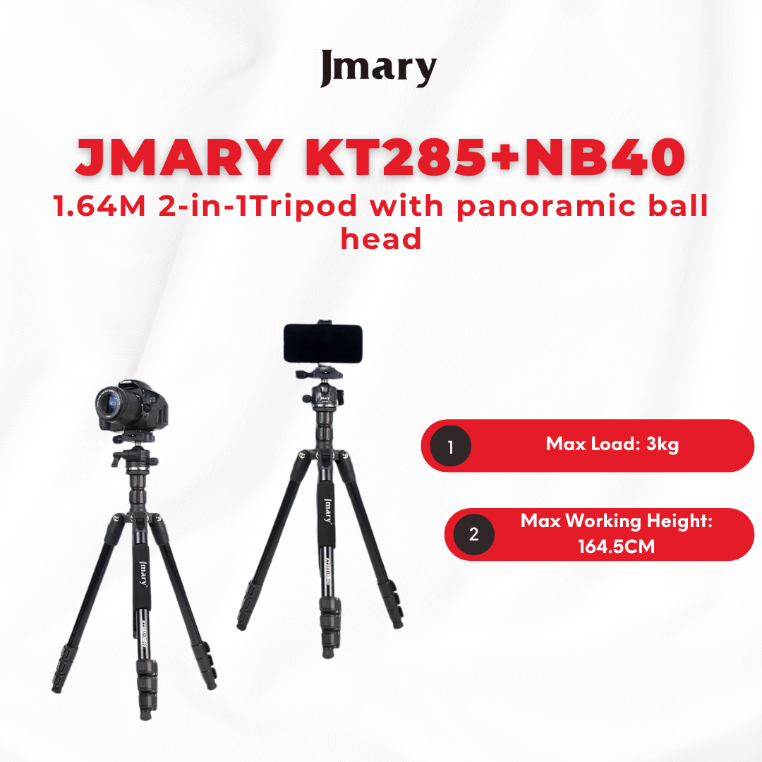 Jmary KT285+NB40 2-in-1 Tripod With Panoramic Ball Head