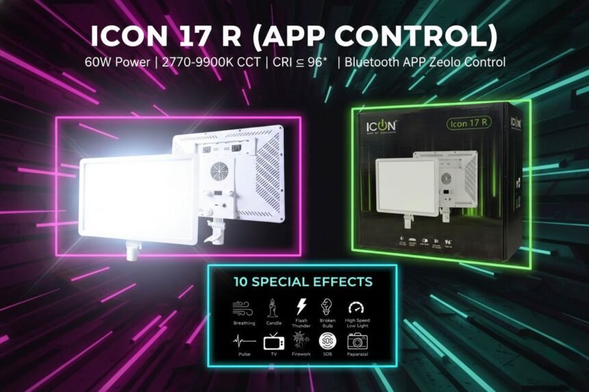 ICON 17R LED Video Light Bi-Colour 60W Led Video Light (Battery ...