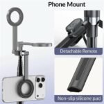 Jmary KT-279 MagSafe Selfie Stick Tripod with Detachable Remote (60" / 154cm Extension) - Image 4